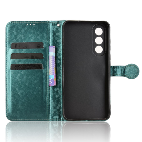 θήκη πτερύγιο για OnePlus Nord 5, Wallet Rhombus, πράσινη