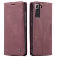 θήκη CASEME για Samsung Galaxy S22 5G, Leather Wallet Case, κόκκινη