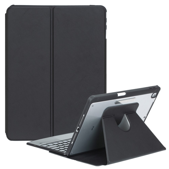 Θήκη πληκτρολογίου για iPad 11" 2025 A16 (11 gen.) / iPad 10.9" 2022 (10 gen.), Rotary 360° Leather, μαύρη