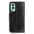 Θήκη με πτερύγιο για OnePlus Nord 2 5G, Split Leather Wallet, μαύρη