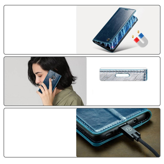θήκη CASEME για Samsung Galaxy S9+ Plus, Waxy Textured, μπλε