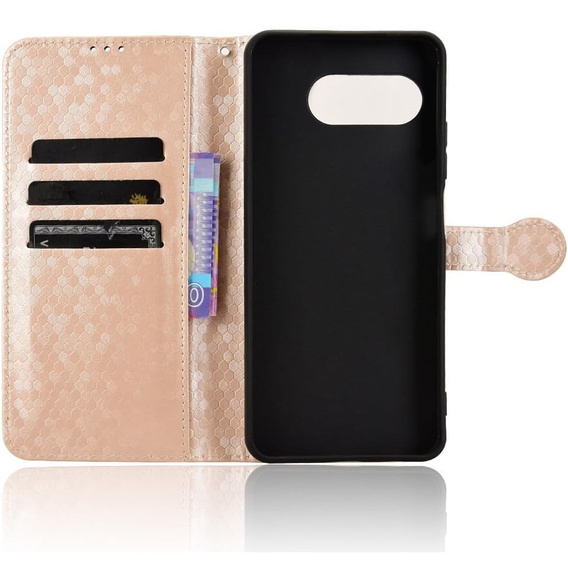 θήκη πτερύγιο για T Phone 3 5G, Wallet Rhombus, χρυσή