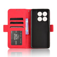 Θήκη με πτερύγιο για Xiaomi 14T, Card Slot, κόκκινη