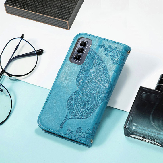 Θήκη με πτερύγιο για Infinix Hot 50 Pro+ 4G, Butterfly, μπλε