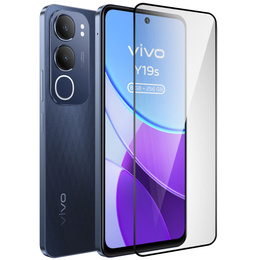 Μετριασμένο γυαλί 3D για Vivo Y19s, μαύρο πλαίσιο