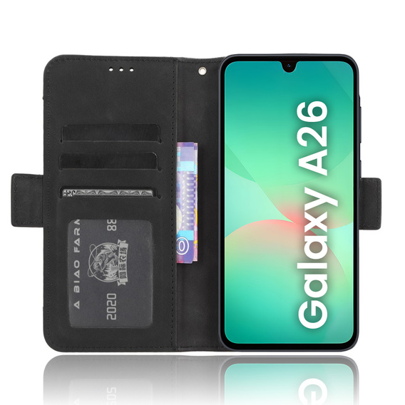 Θήκη με πτερύγιο για Samsung Galaxy A26, Card Slot, μαύρη