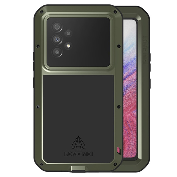 Love Mei Θήκη για Samsung Galaxy A53 5G, armored with glass, πράσινη