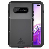 Love Mei Θήκη για Samsung Galaxy S10 Plus, armored with glass, μαύρη