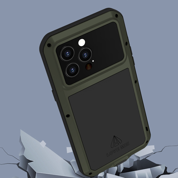 Love Mei Θήκη για iPhone 14 Pro, armored with glass, πράσινη
