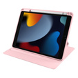 Θήκη για iPad 10.2" 2021/2020/2019 (9/8/7 gen.), με υποδοχή γραφίδας, περιστρεφόμενη κατά 360°, ροζ