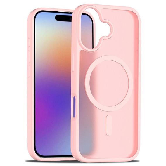 Θήκη Matt για iPhone 17, για MagSafe, ημιδιαφανές ροζ