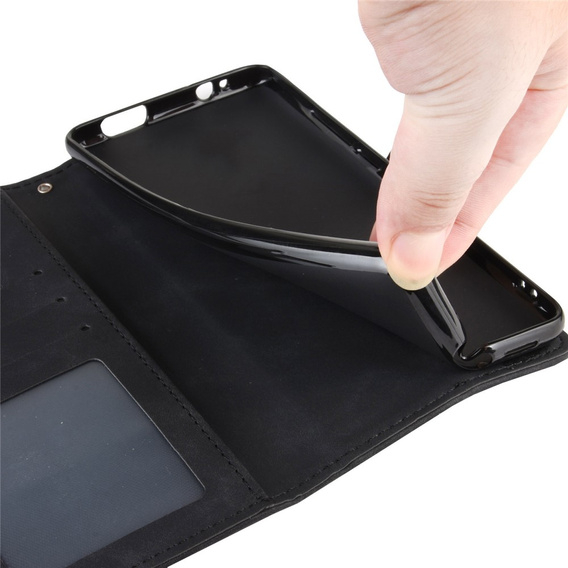 Θήκη με πτερύγιο για Google Pixel 9 / Google Pixel 9 Pro, Card Slot, μαύρη