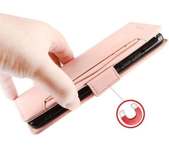 Θήκη με πτερύγιο για Oppo Reno 12 Pro, Card Slot, ροζ