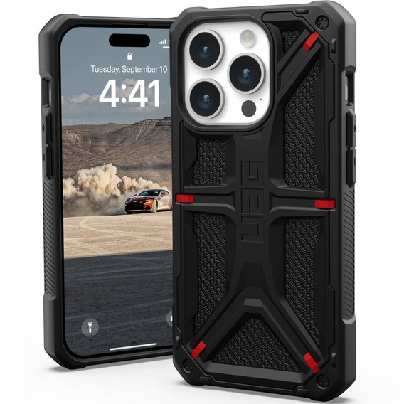 θήκη Urban Armor Gear για iPhone 15 Pro, Monarch, Kevlar μαύρη