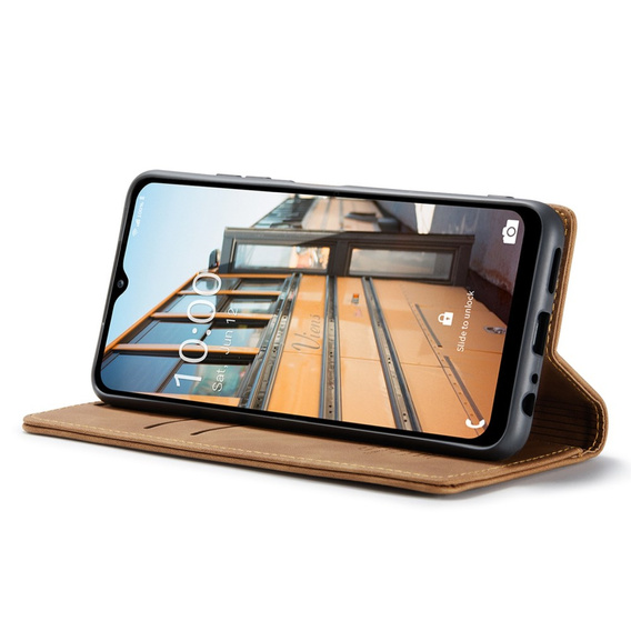 θήκη CASEME για Samsung Galaxy M33 5G, Leather Wallet Case, καφέ
