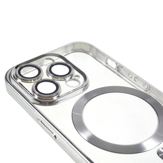 Θήκη για iPhone 14 Pro, Electro MagSafe, ασημένια + Γυαλί για την οθόνη
