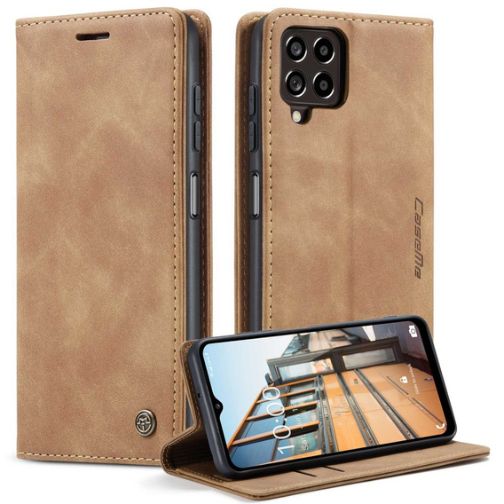 θήκη CASEME για Samsung Galaxy M33 5G, Leather Wallet Case, καφέ