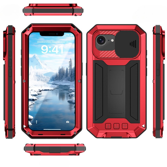 Θωρακισμένη θήκη για iPhone 16E, R-JUST, κόκκινη