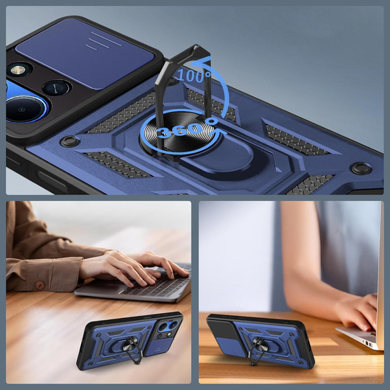 Θωρακισμένη θήκη για Xiaomi Redmi 15C 4G/LTE, CamShield Slide, μπλε