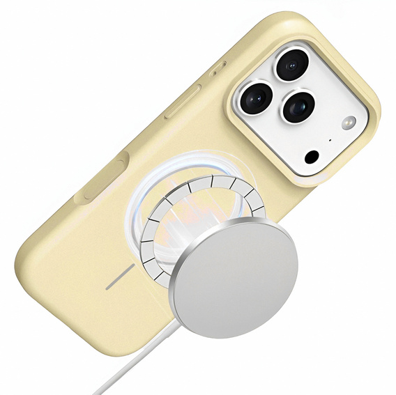 Θήκη σιλικόνης για iPhone 17 Pro Max, για MagSafe, αντικραδασμική, κίτρινη