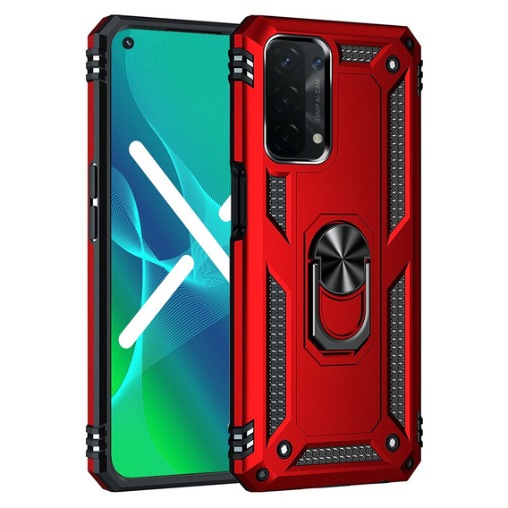 θωρακισμένη θήκη για OPPO A54 5G/A74 5G/A93 5G, Nox Case Ring, κόκκινη