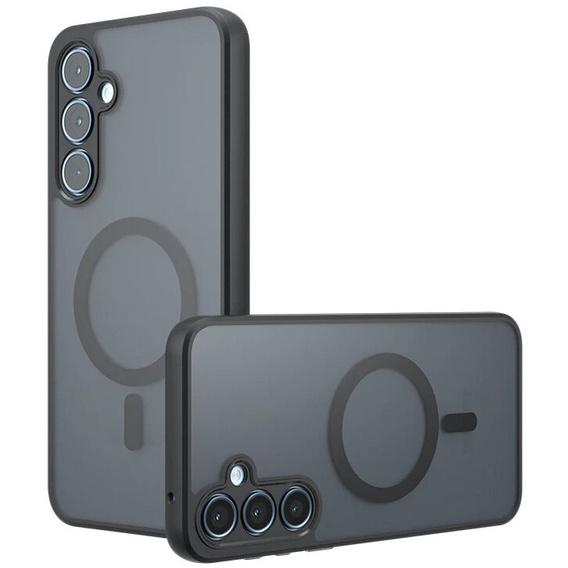 Θήκη για Samsung Galaxy A15, για MagSafe, ERBORD Μatt Case, μαύρη + Γυαλί οθόνης