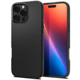 θήκη Spigen για iPhone 16 Pro, Liquid Air, μαύρη + μετριασμένο γυαλί 9H