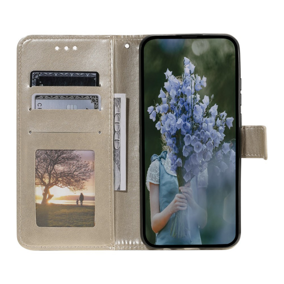 Θήκη με πτερύγιο για Xiaomi Redmi Note 13 Pro 4G / Xiaomi Redmi Note 14S / Xiaomi Poco M6 Pro 4G, Mandala, χρυσή