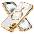 Θήκη για iPhone 16 Plus, Electro MagSafe, χρυσή + Γυαλί για την οθόνη