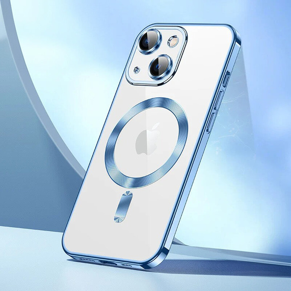 Θήκη για iPhone 14, Electro MagSafe, μπλε + Γυαλί για την οθόνη