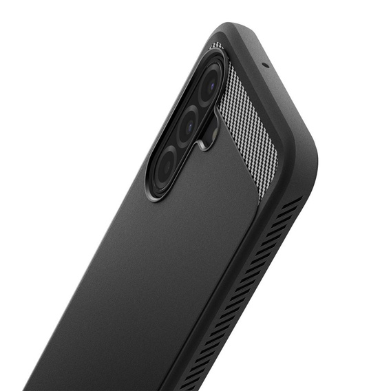 θήκη Spigen για Samsung Galaxy A16 4G/ 5G, Rugged Armor MagSafe, μαύρη + μετριασμένο γυαλί 9H