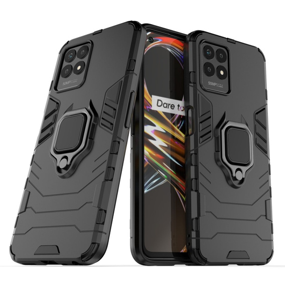 Θήκη για Realme 8i, Kickstand Ring, μαύρη