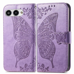 Θήκη με πτερύγιο για T Phone 3 5G, Butterfly, μωβ