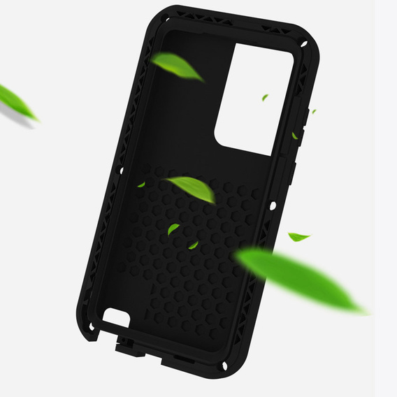 Love Mei Θήκη για Samsung Galaxy S23 Ultra, armored without glass, ασημένια