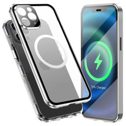 Μαγνητική θήκη MagSafe Dual Glass για iPhone 12 Pro, ασημένια