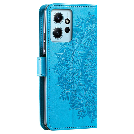 Θήκη με πτερύγιο για Xiaomi Redmi Note 12 4G, Mandala, μπλε