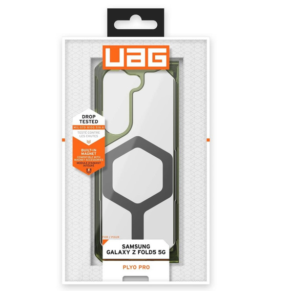 Urban Armor Gear Θήκη για Galaxy Z Fold 5 5G, Plyo MagSafe, διαφανής / πράσινη