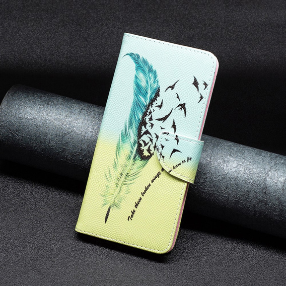 Θήκη με πτερύγιο για Samsung Galaxy M34, Wallet, feather, μπλε