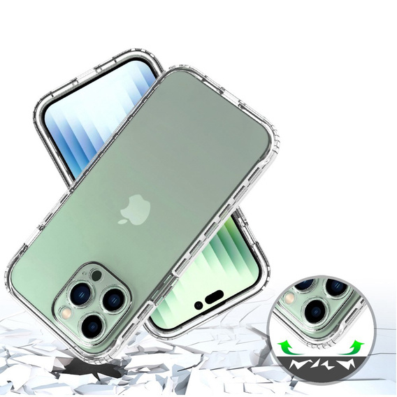 Θήκη για iPhone 14 Pro, Shockproof, με μεμβράνη, διαφανής