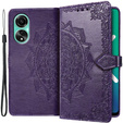 Θήκη με πτερύγιο για Oppo A98 5G, Mandala, μωβ