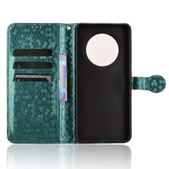 θήκη πτερύγιο για Oppo Reno 12FS / 12F, Wallet Rhombus, πράσινη