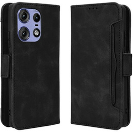 Θήκη με πτερύγιο για Motorola Edge 50 Pro, Card Slot, μαύρη