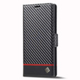 Θήκη με πτερύγιο για Samsung Galaxy S23 Ultra, Carbon LC.IMEEKE, μαύρη