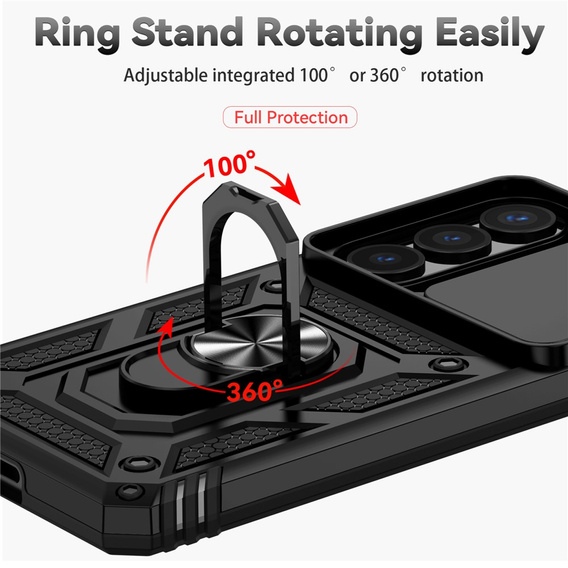 Θήκη με βάση και προστατευτικό φακού για Samsung Galaxy S26, μαύρη