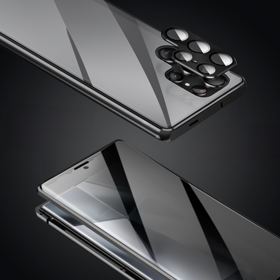 Θήκη για Samsung Galaxy S24 Ultra, Privacy Dual Glass, μαύρη