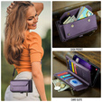 θήκη CASEME για Samsung Galaxy S25 FE, RFID Leather Wallet, με λουράκι ώμου, μωβ