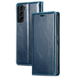 Θήκη με πτερύγιο για Samsung Galaxy S23, ERBORD Waxy Wallet, μπλε