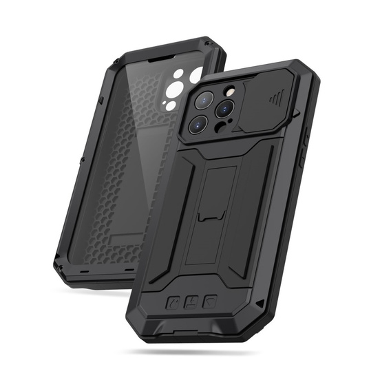 Θήκη για iPhone 13 Pro, R-JUST CamShield Slide, θωρακισμένη, μαύρη