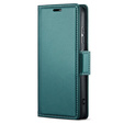 Θήκη για Realme 14 Pro 5G, ERBORD Glossy Litchi, πορτοφόλι με πτερύγιο, πράσινη