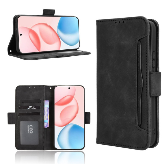 Θήκη με πτερύγιο για Honor 400 5G, Card Slot, μαύρη